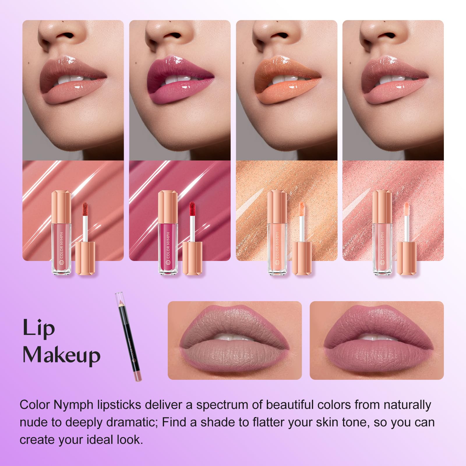 Color Nymph blush-palette quatre-teintes pour un teint frais.