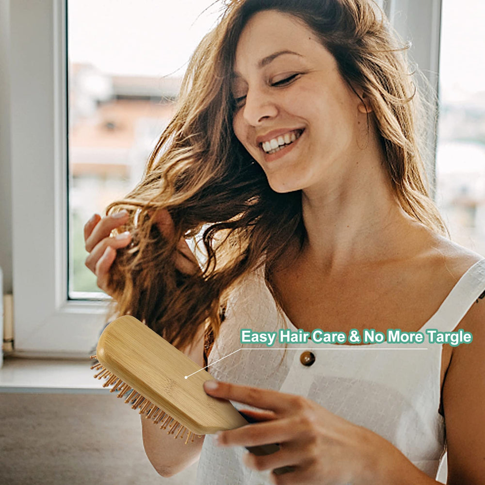 Cabello brillante y suave con cepillos Combetter de bambú