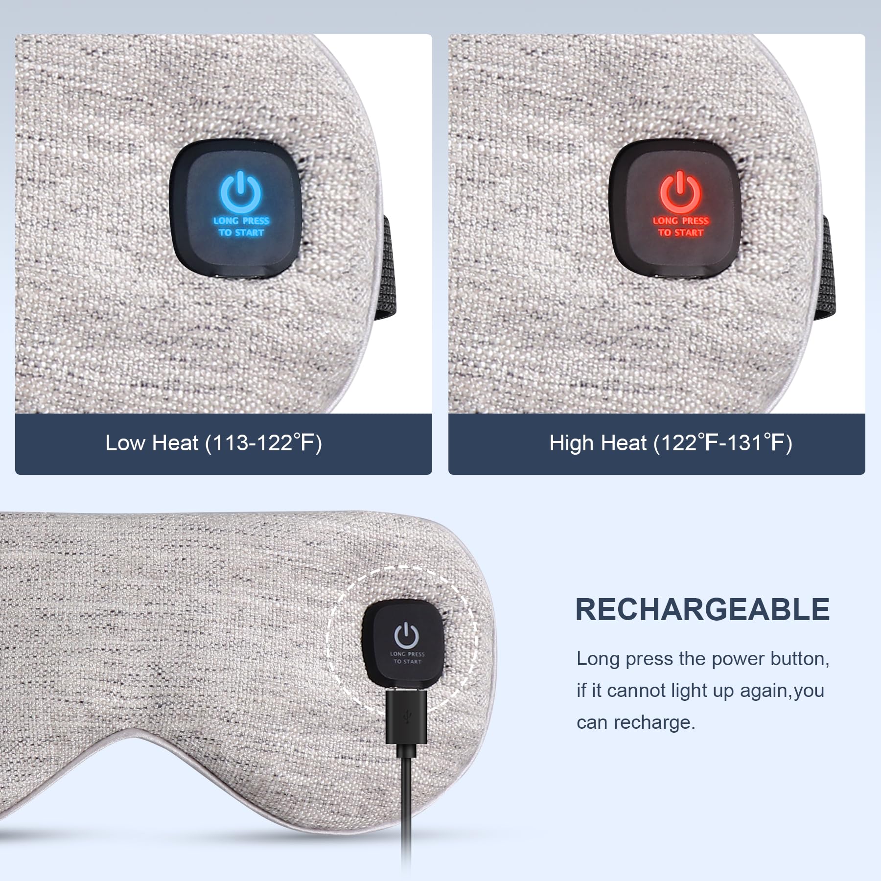 COMFYTHERA ajuste de temperatura de dos niveles: control personalizado para sesiones de relajación.