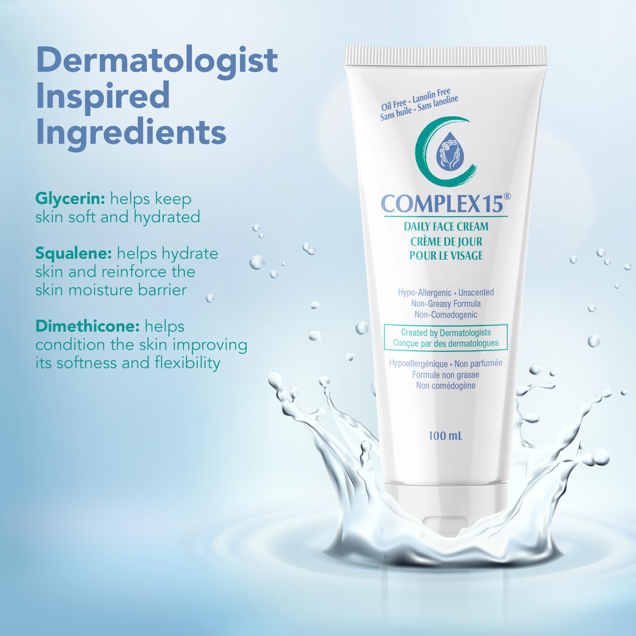 Complex 15 uso diario hidratación rostro: crema ligera para cuidado diario.