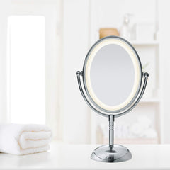 Conair espejo doble cara iluminado con giro de 360° para revisar looks.