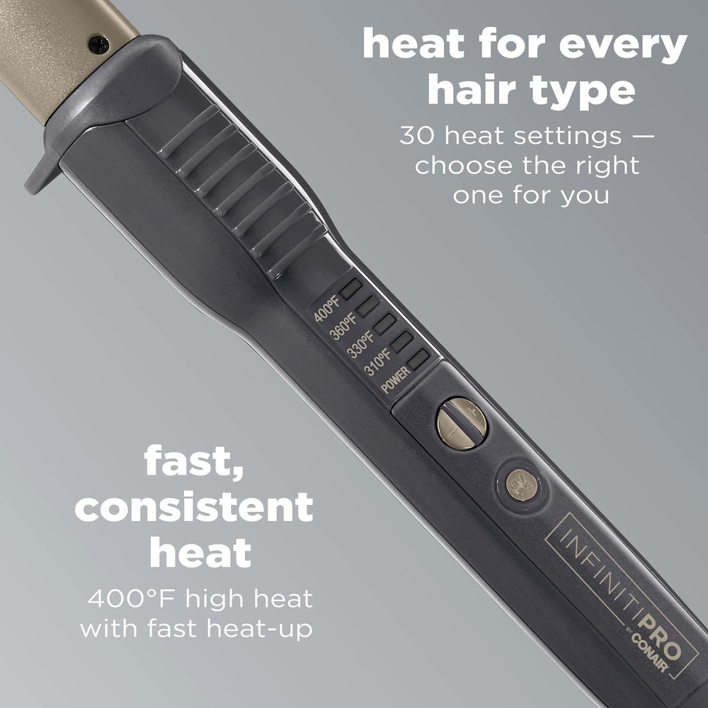 Conair InfinitiPro You Curl calienta en 30 segundos para peinados rápidos.