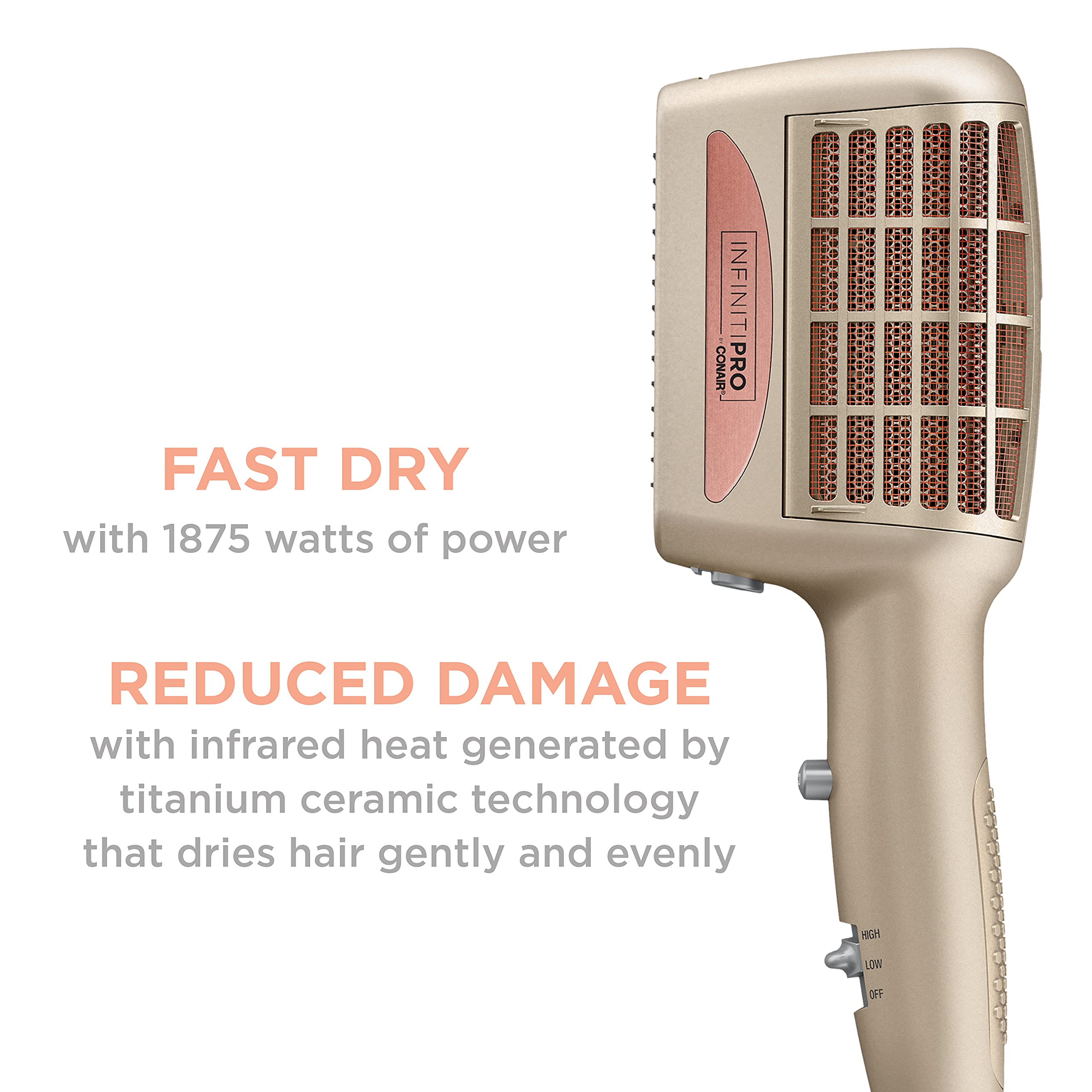 Conair InfinitiPRO cepillo con cerdas de cerdo para manejo suave.