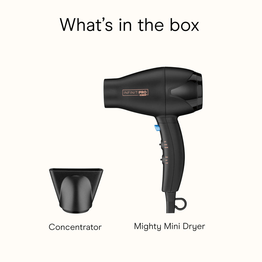 Conair Infinitipro Mighty Mini filtro removible, limpieza rápida y mantenimiento