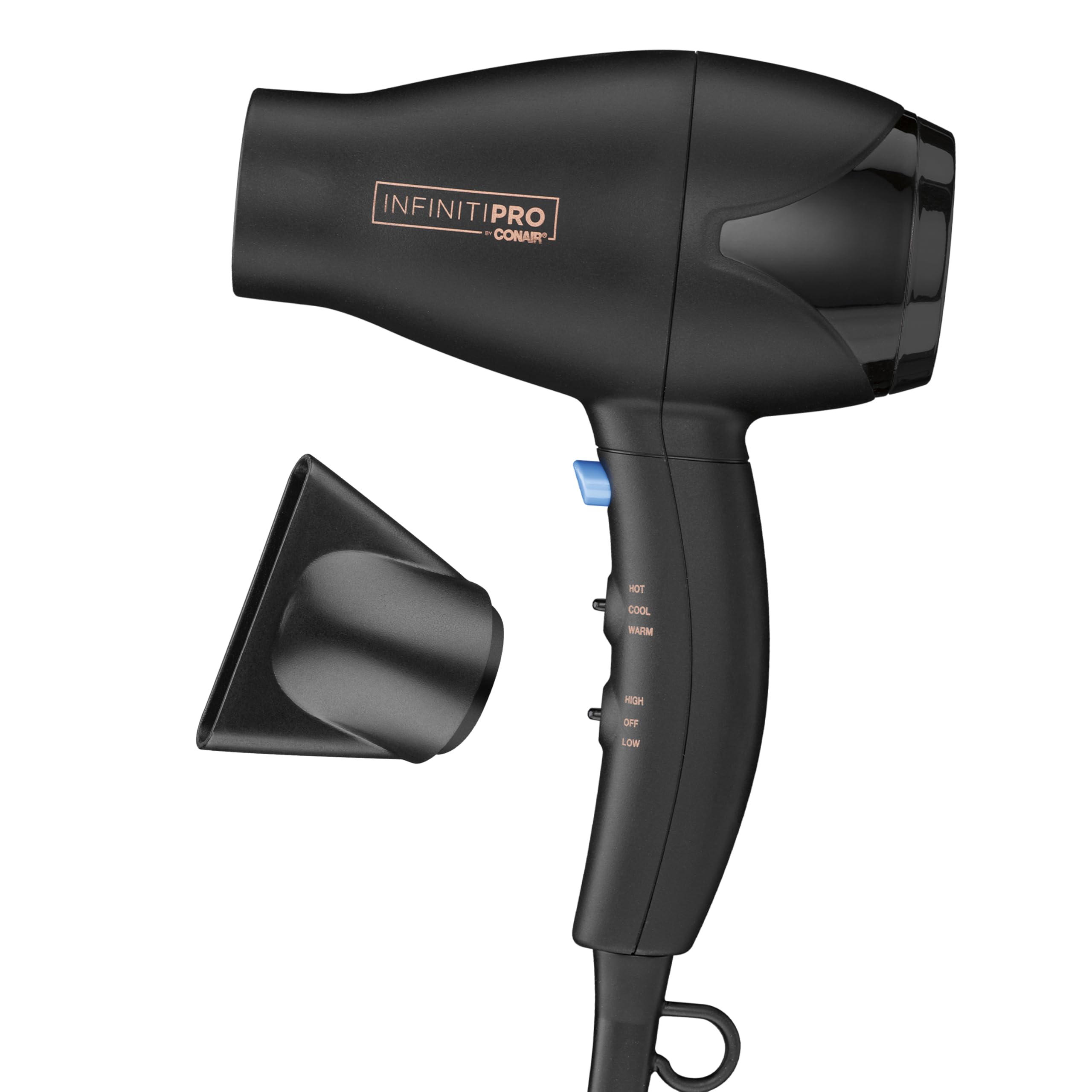 Conair Infinitipro Mighty Mini, vista frontal, secado rápido y ligero para viajar
