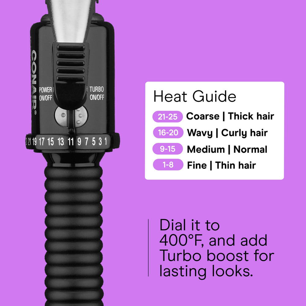 Conair Instant Heat cable giratorio evita enredos durante el peinado.