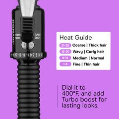 Conair Instant Heat cable giratorio evita enredos durante el peinado.