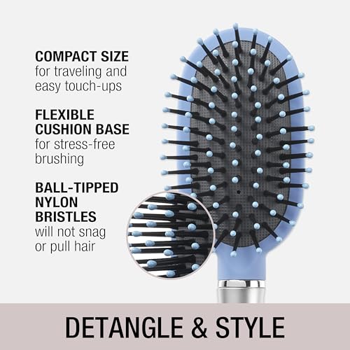 Conair Velvet Touch cepillo oval para viaje, compacto y fácil de transportar.