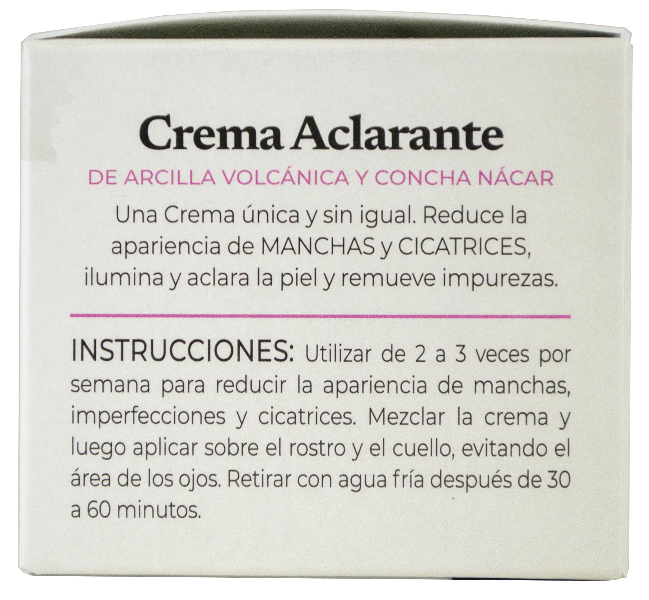 Aplicación en rostro con la Crema Aclarante No3, tiempo de exposición 30–60 minutos
