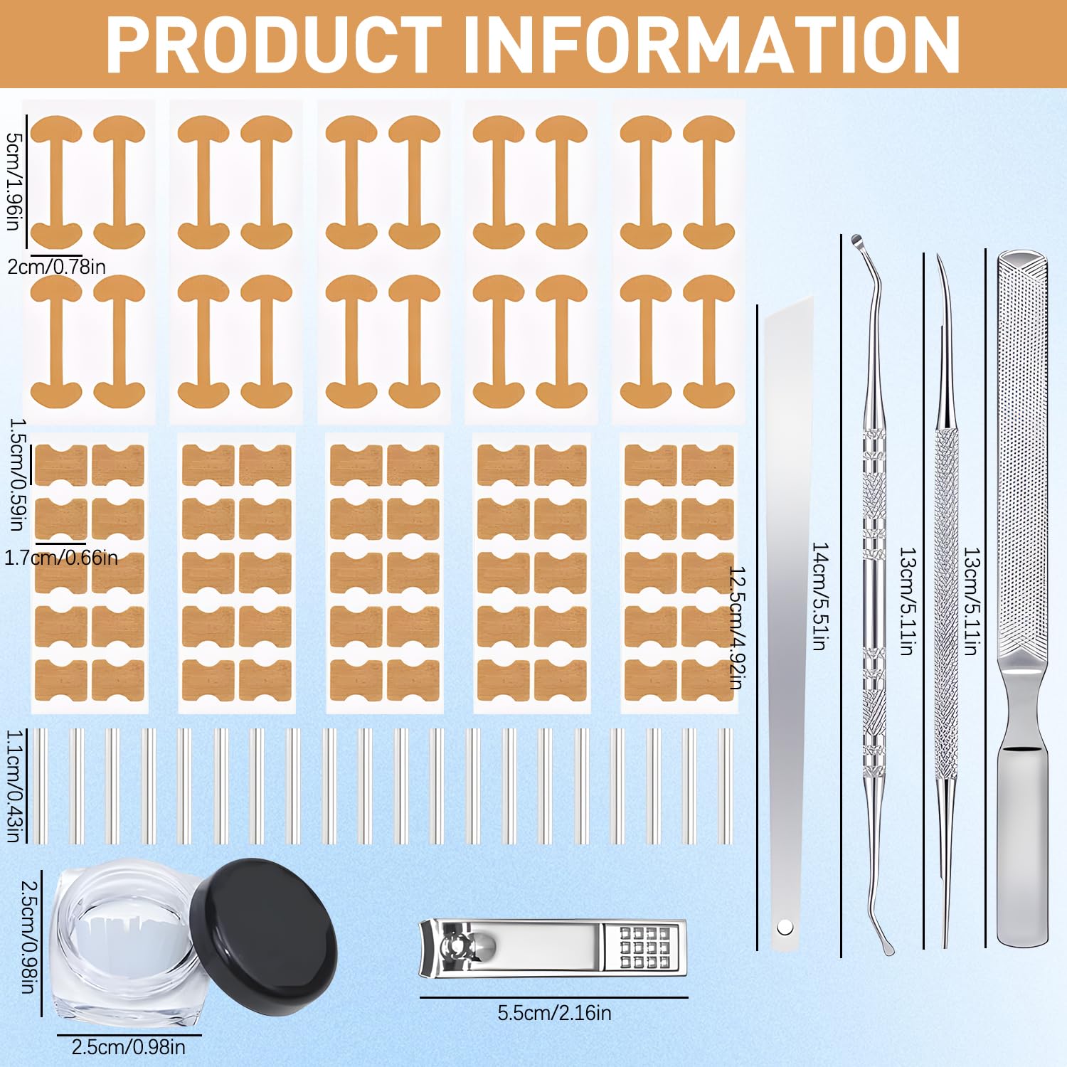 Conjunto Corrector Uñas Encarnadas: herramientas profesionales para arreglar bordes con precisión