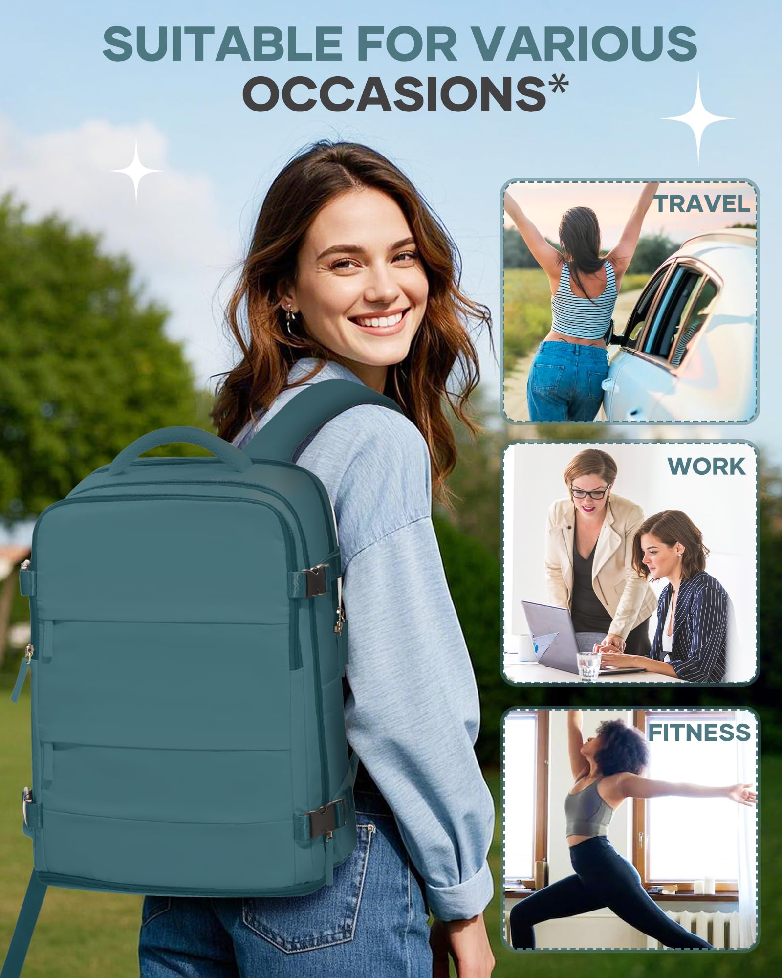 Coofay mochila para múltiples escenarios: colegio, trabajo y senderismo.