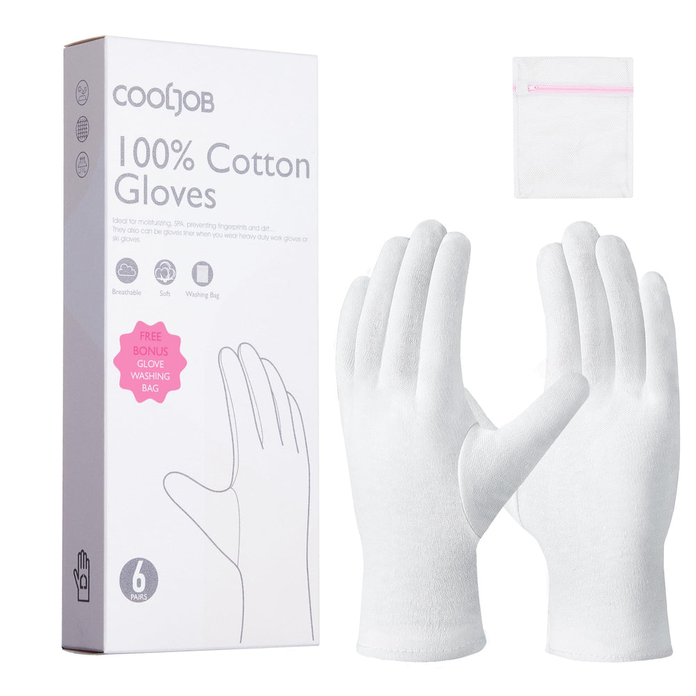 Guantes COOLJOB blancos de algodón para comodidad diaria y absorción
