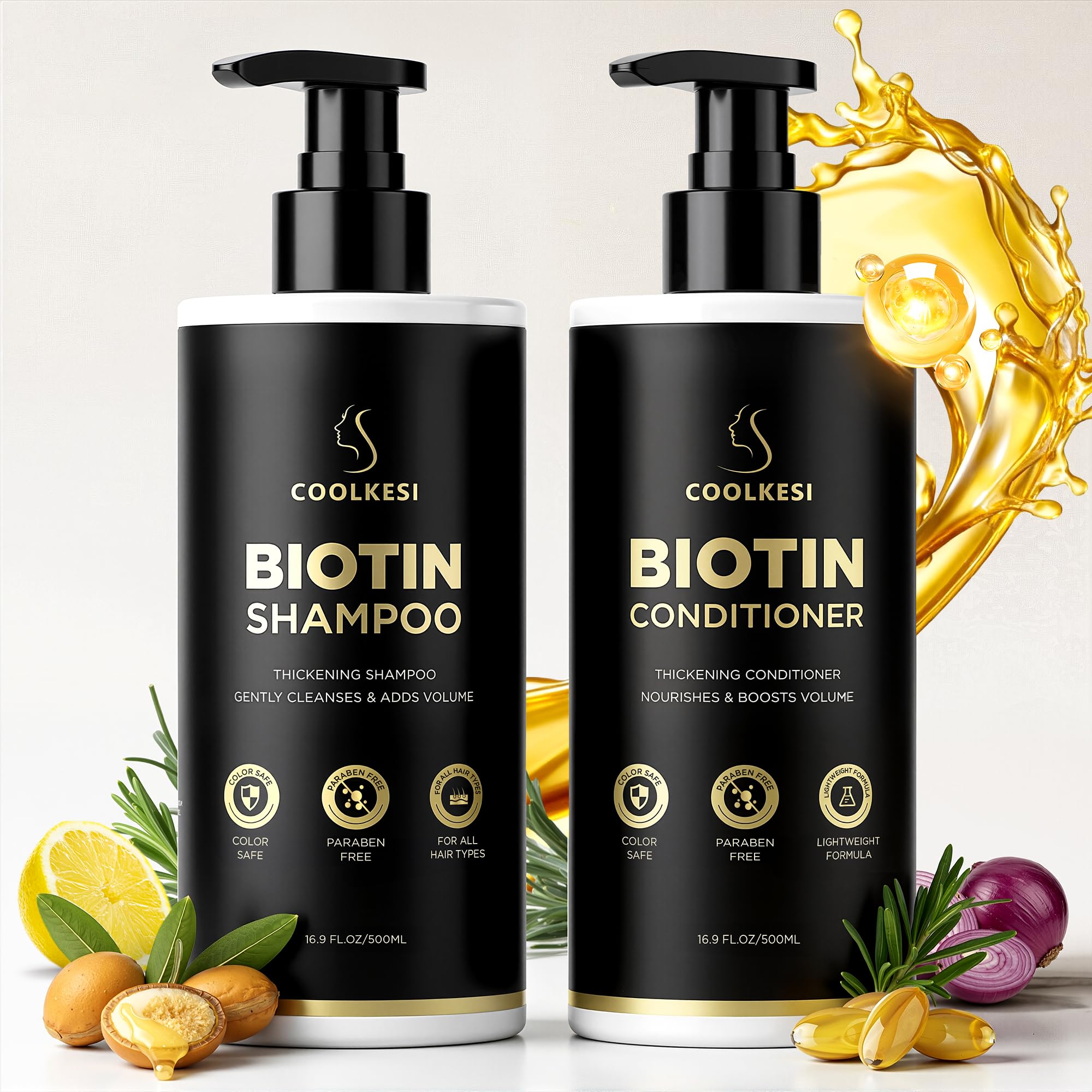 COOLKESI Tripeptido champú con biotina para crecimiento capilar y fortalecimiento.