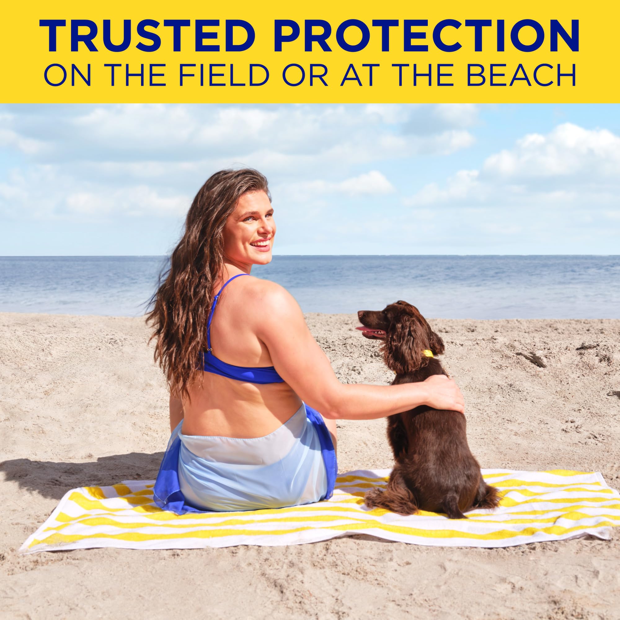 Coppertone SPORT fórmula con vitamina E ofrece hidratación ligera.