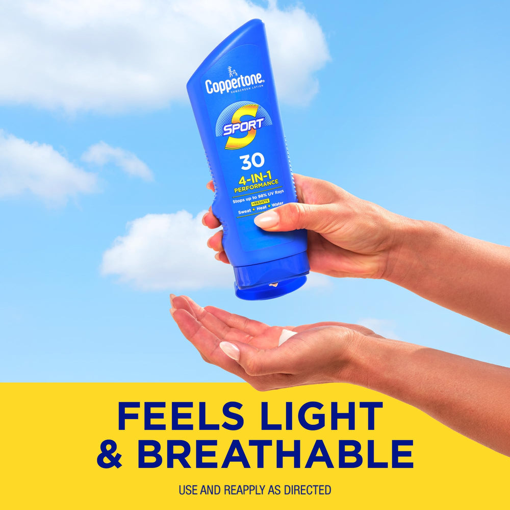 Coppertone SPORT perfecto para usos diarios en actividades exteriores.