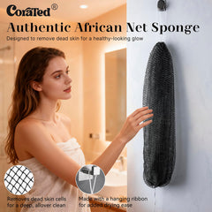 CORATED esponja de red africana con diseno elastico para cubrir la espalda facilmente.
