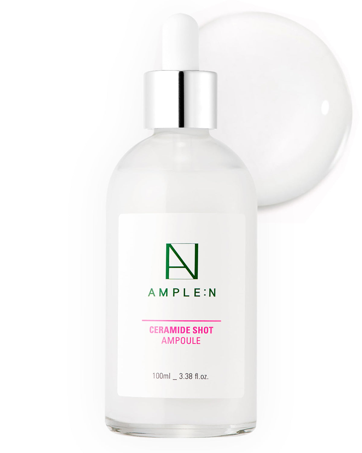 CORÉANA AMPLE:N Ampoule montrant la bouteille; hydratation durable pour peau sèche.
