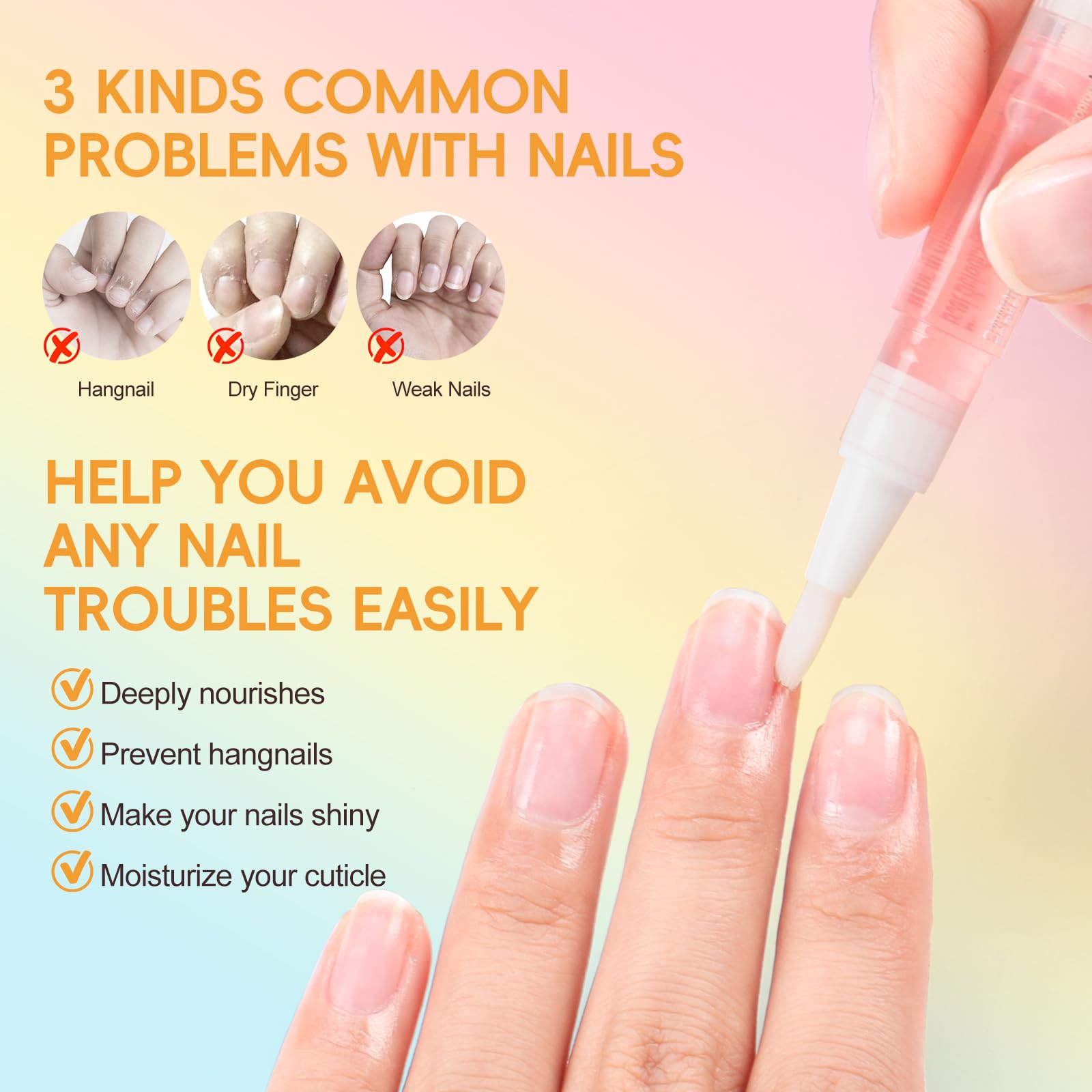 COSCELIA aceite cutícula pen para uñas naturales y gel, cuidado diario.