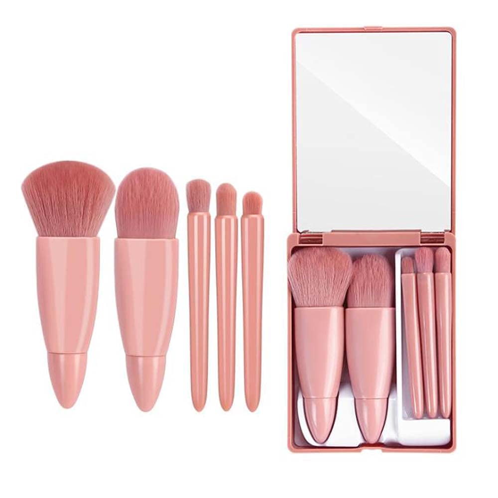 COSHINE brochas de viaje con espejo para un maquillaje preciso en cualquier lugar