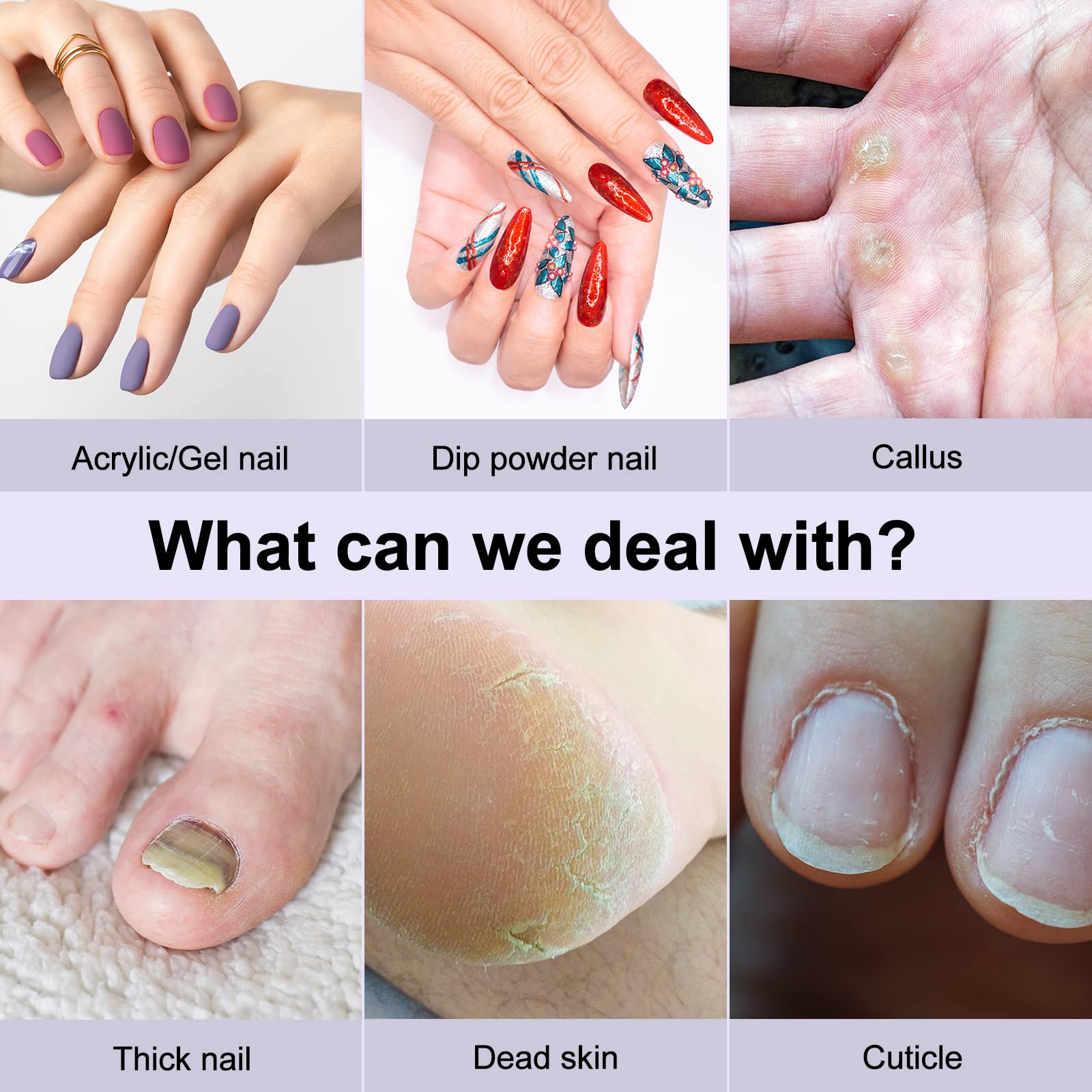 COSLUS kit con 6 puntas profesionales para diferentes estilos de uñas.
