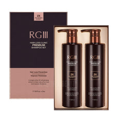COSMOCOS RG3 Premium Shampoo botella con ginseng rojo para fortalecer el cabello.