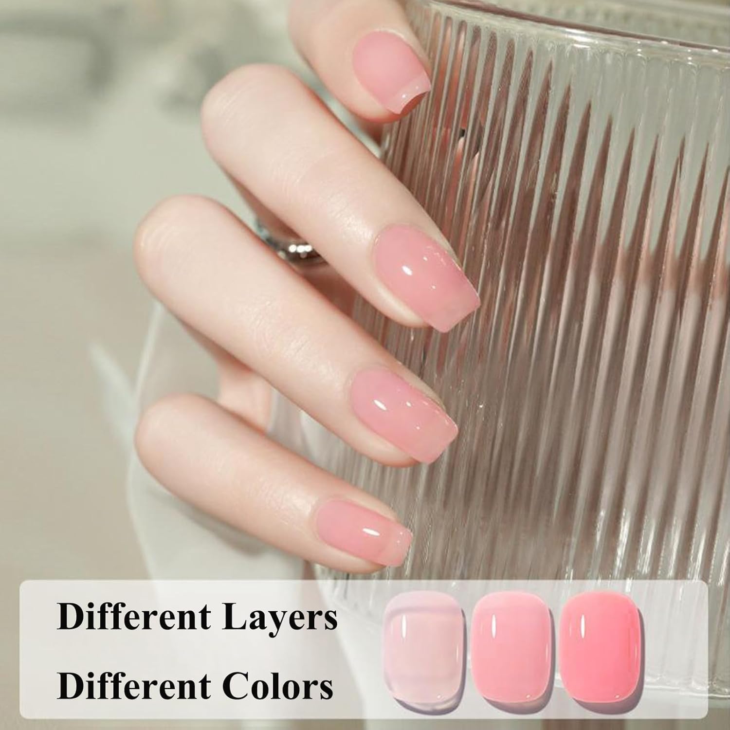 Cosmoo Esmalte rosado translucido brillo rapido para acabado sedoso