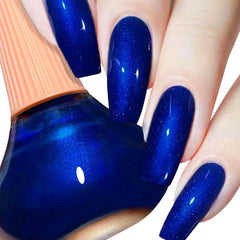COSMOO Esmalte Royal Azul: botella con acabado brillante de lujo para uñas.