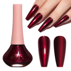 COSMOO Esmalte vino UltraChrome en botella con brillo intenso.