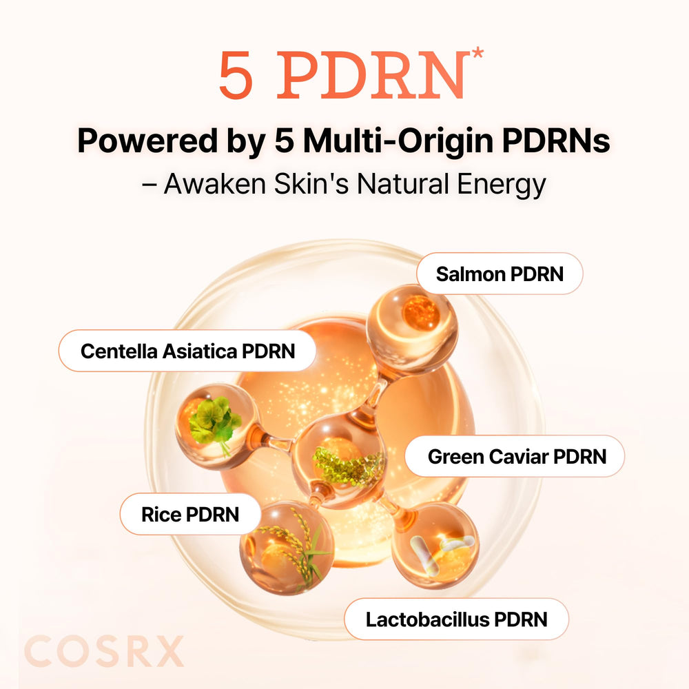 COSRX 5 PDRN B5 Toner, aplicación-mano, ofrece hidratación ligera para el rostro.