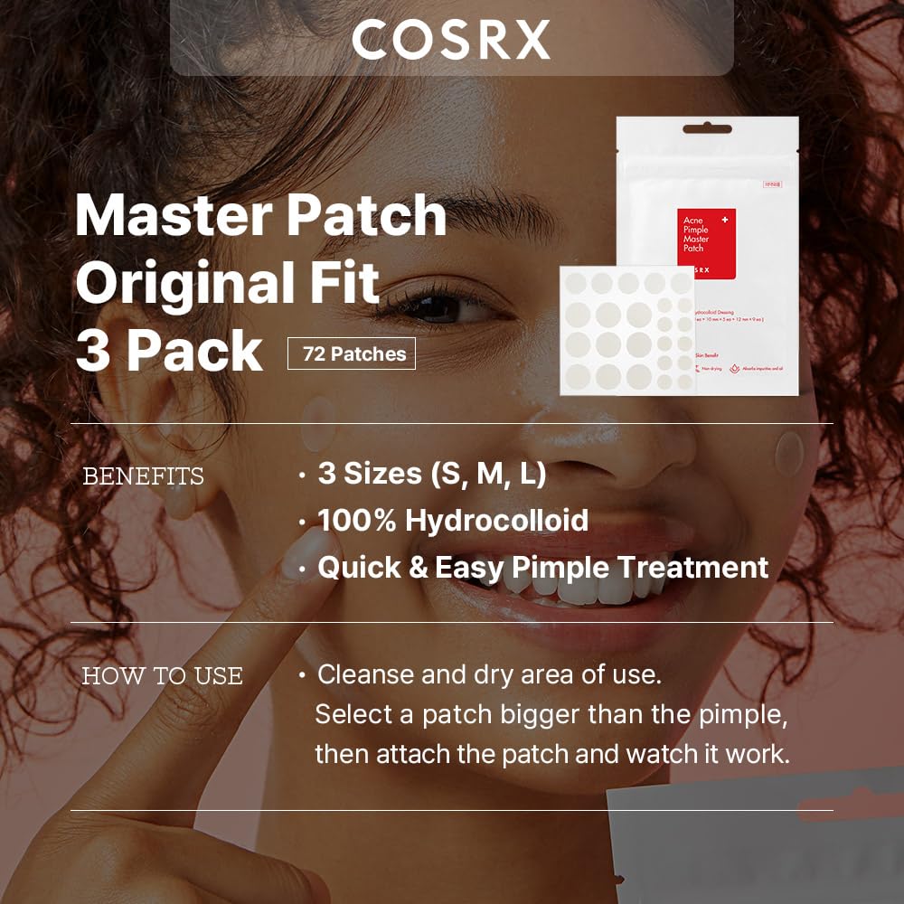 Guía de uso para parche hidrocoloide COSRX, tratamiento sin dolor en la piel.