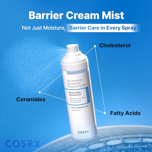 COSRX Barrier Cream Face Mist — ingrédients clés ceramides pour renforcer la barrière.