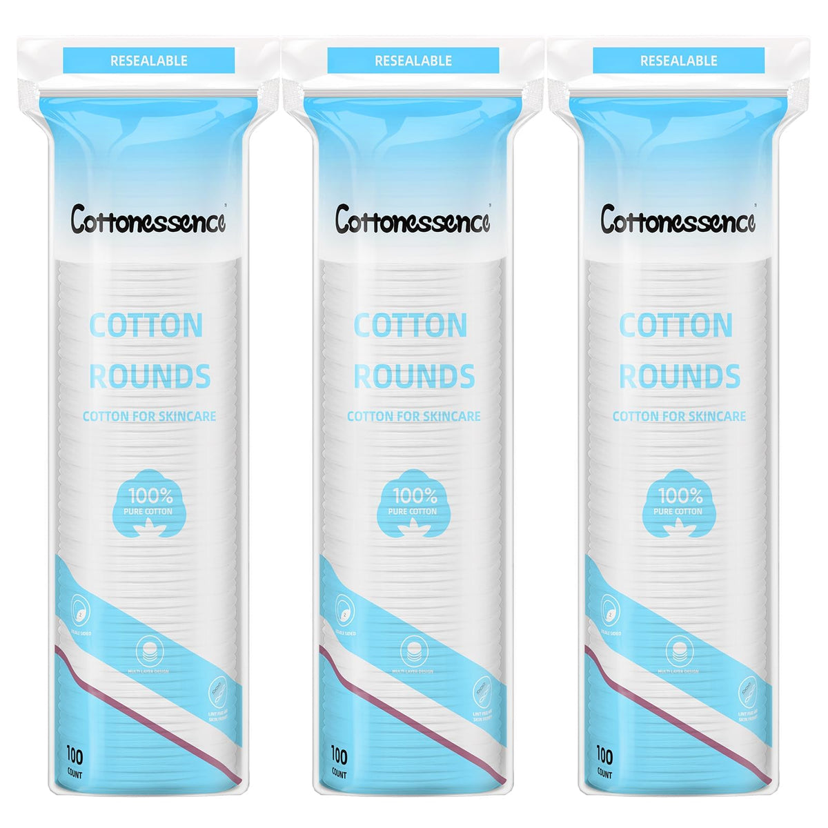 Cottonessence desmaquillante facial: disco de algodón suave para piel sensible.