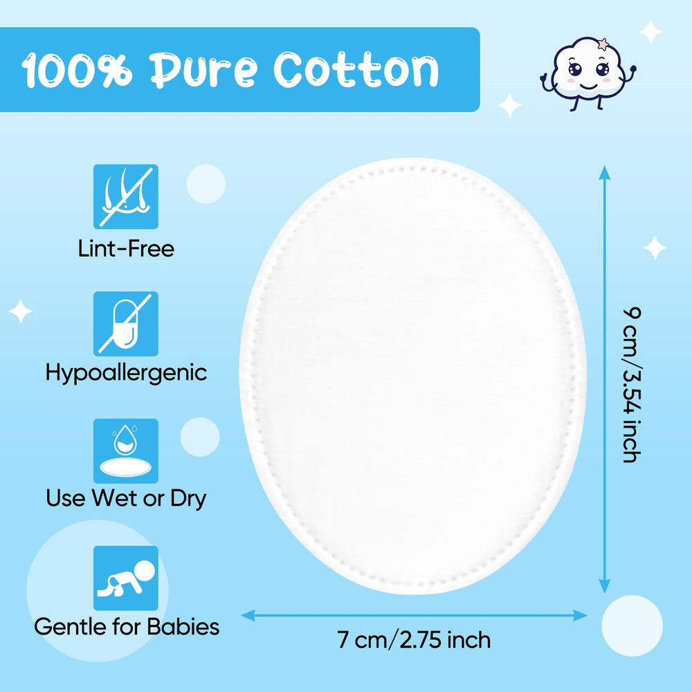 Cottonessence discos de algodón ovalados, textura suave para piel sensible.