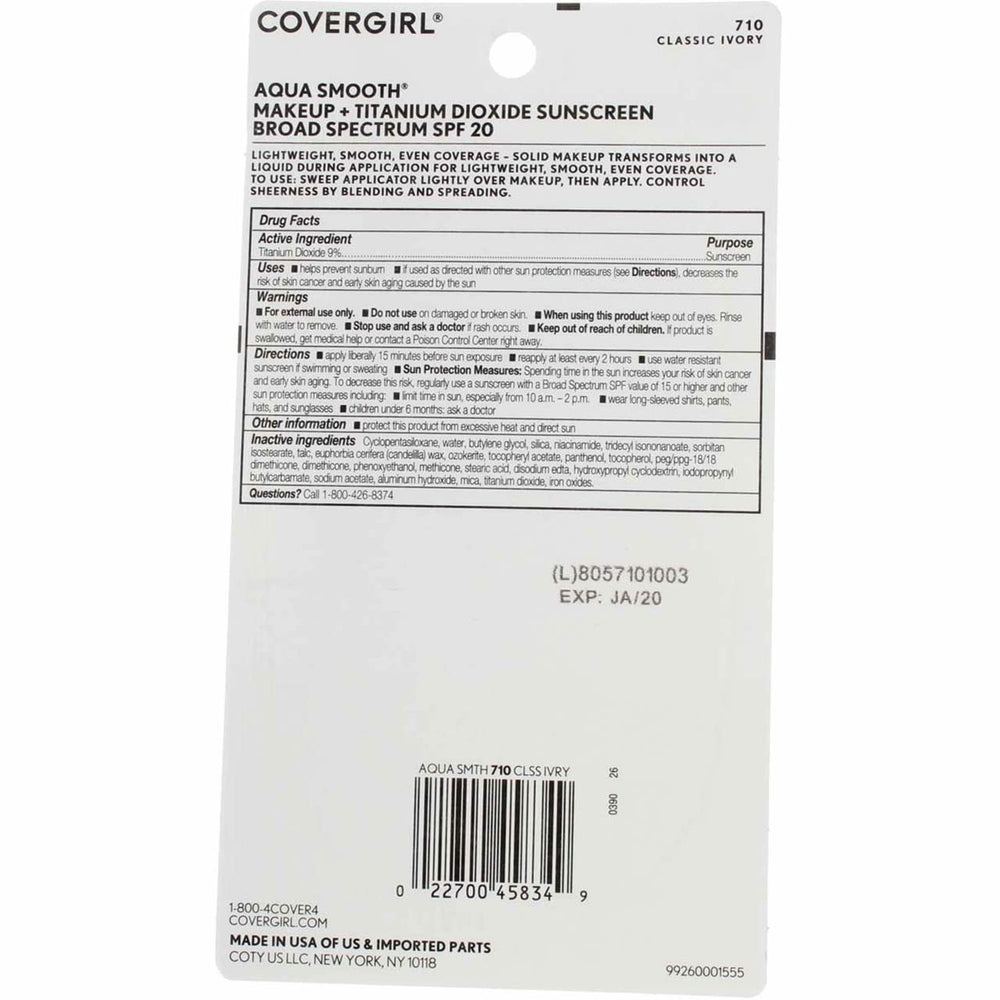 CoverGirl Aquasmooth aplicación líquida que se transforma y deja acabado natural.