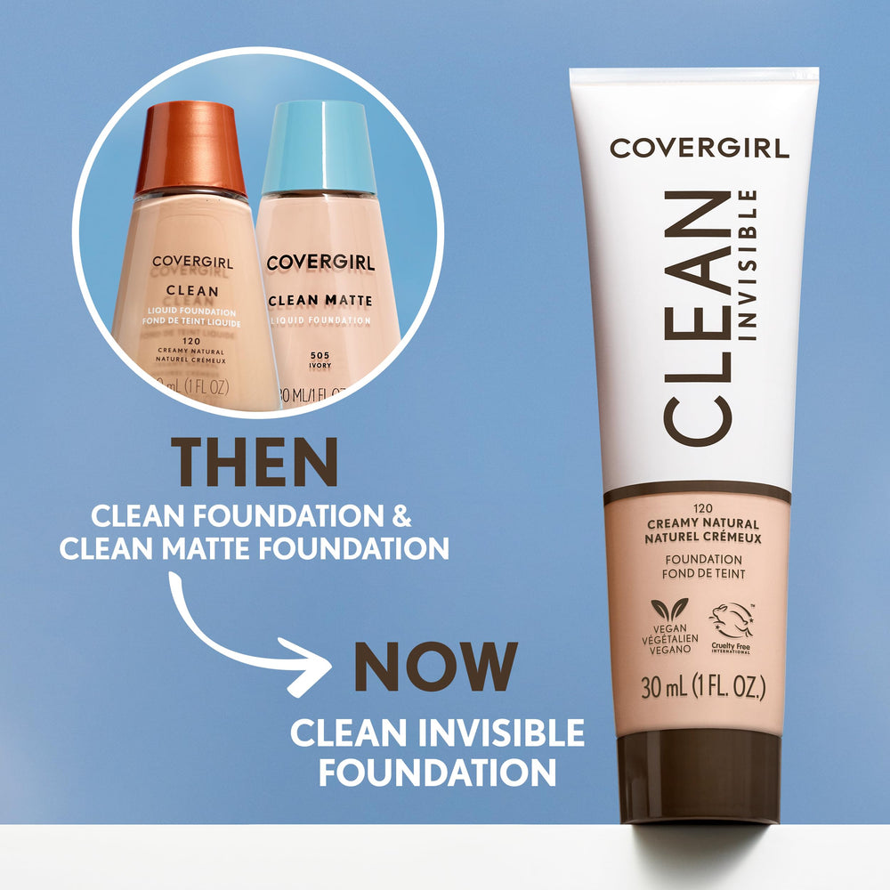 COVERGIRL base de maquillaje invisible certificada libre de crueldad para uso responsable.