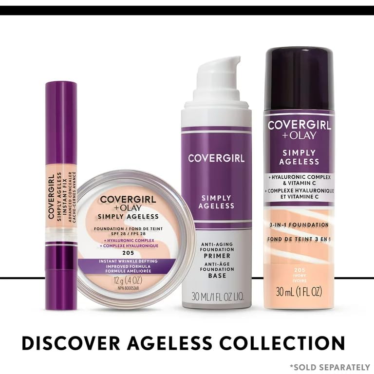 Tono con vitamina C e hidratación hialurónica de CoverGirl Olay Simply Ageless.