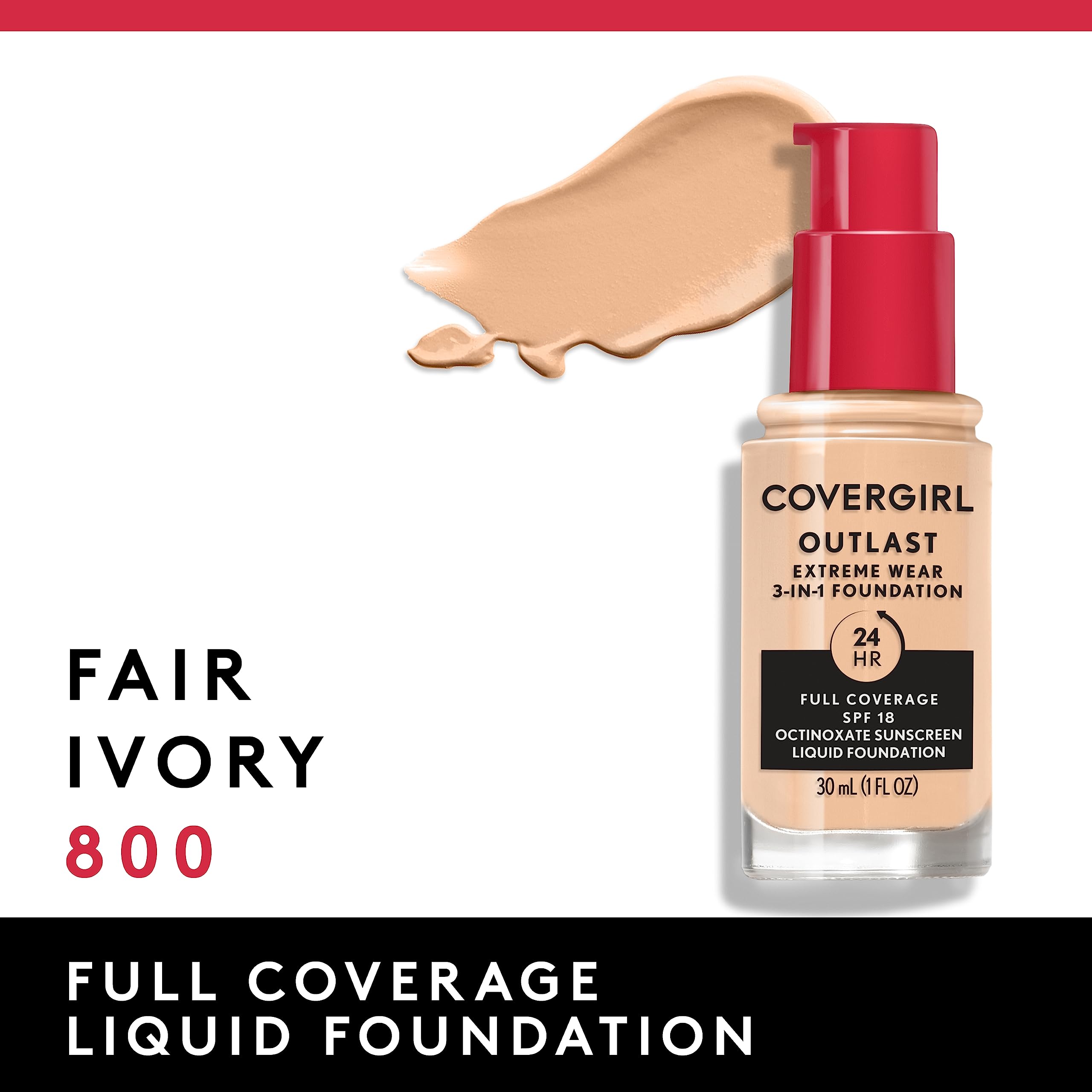 Covergirl Outlast Extreme Wear: protección SPF 18 para piel protegida diariamente