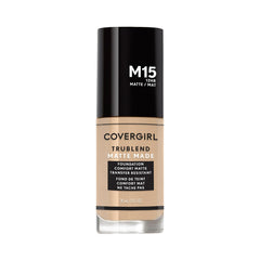 COVERGIRL TruBlend Matte Made: frasco de base para acabado mate suave y duradero.