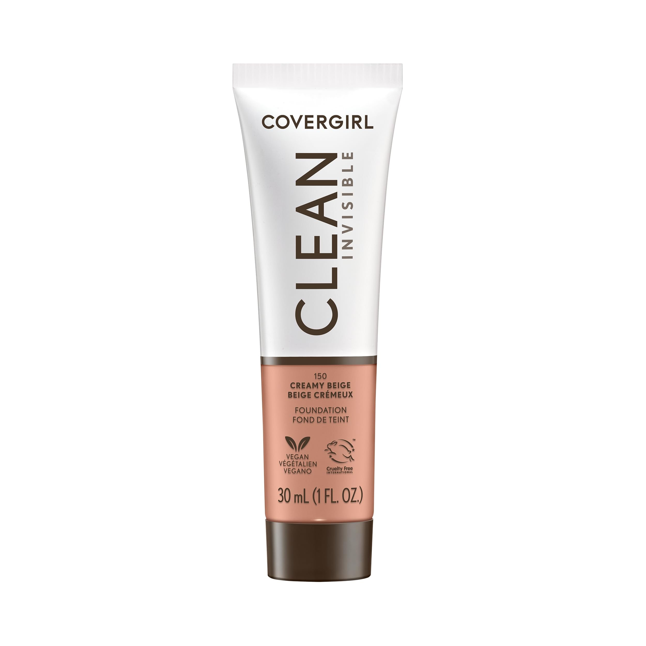 COVERGIRL fundación invisible, apertura del tubo para dosificación limpia.