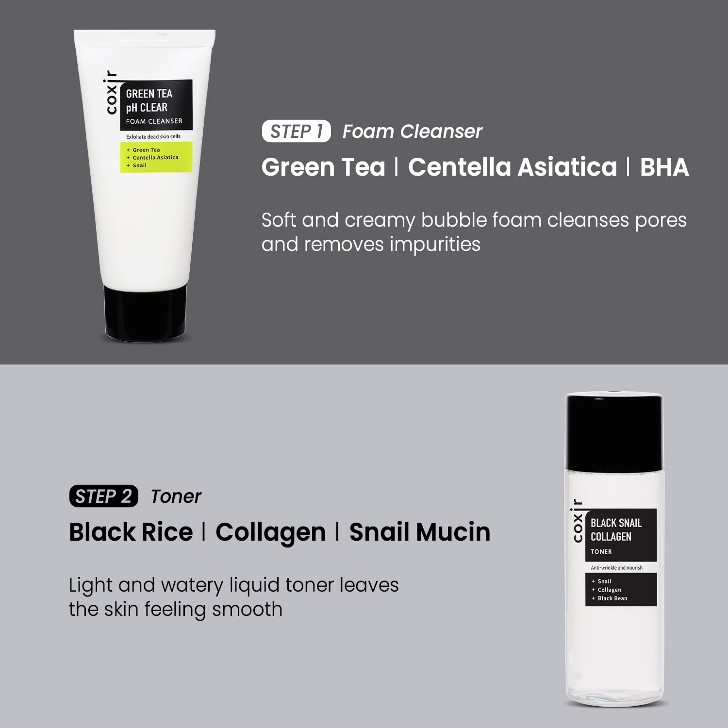 coxir Snail Mucin Filtrate provides a gentle, hydrating feel.