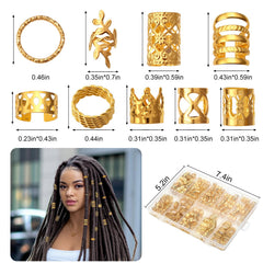 Anillos para pelo dreadlocks en oro de CPOXITI, fijación segura y estilo duradero.