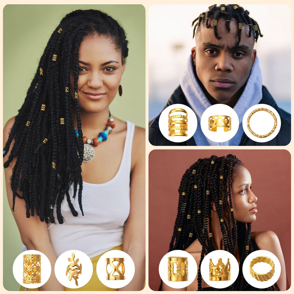 Tocados para pelo dreadlocks en oro de CPOXITI, detalles sutiles para looks diarios.