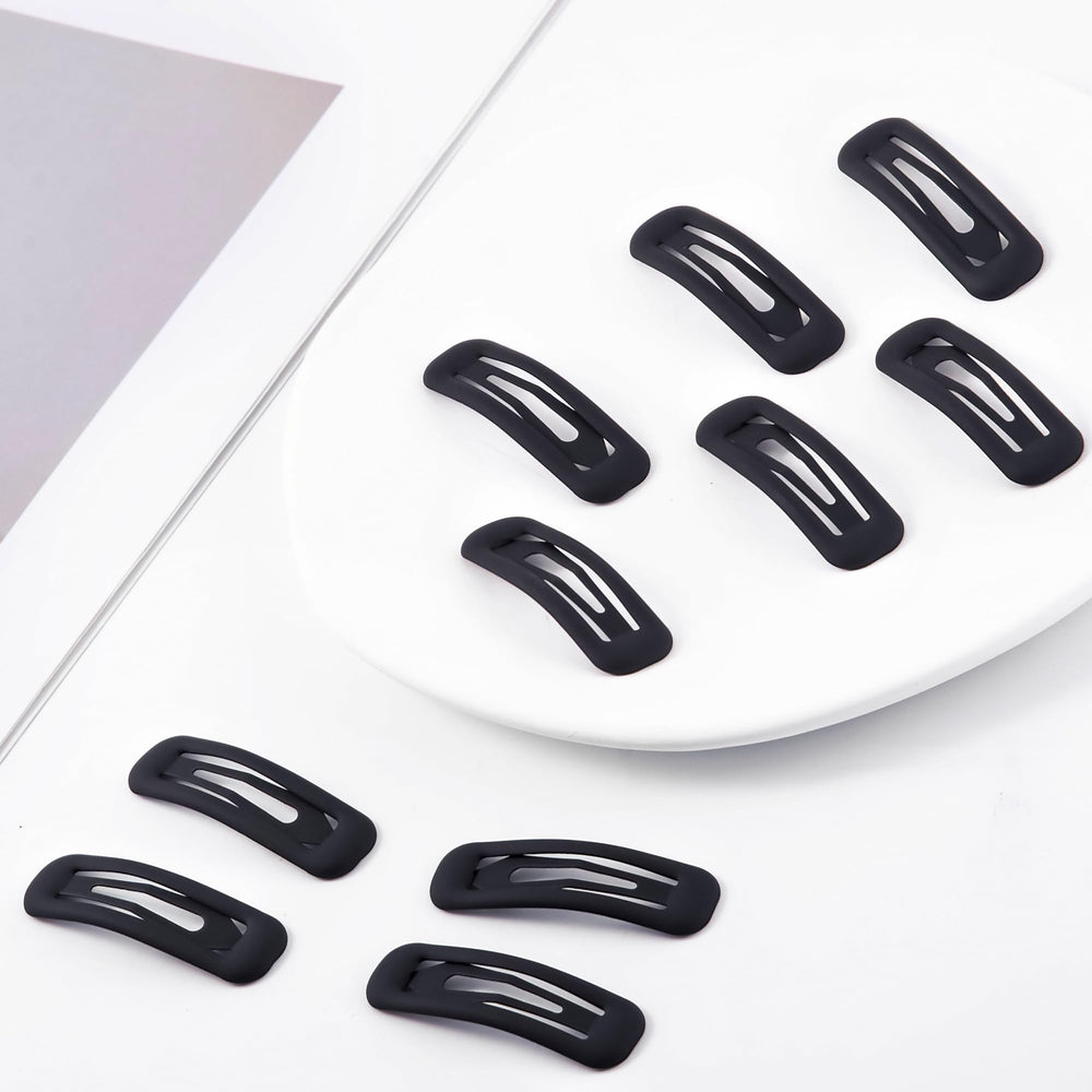 Accesorio de cabello Cptots con broche rectangular negro mate para peinados diarios