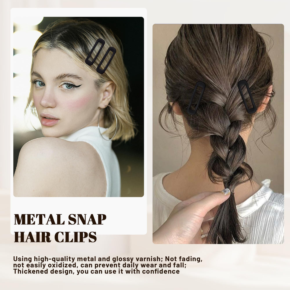 Clip para cabello rectangular negro mate de Cptots evita deslizamiento