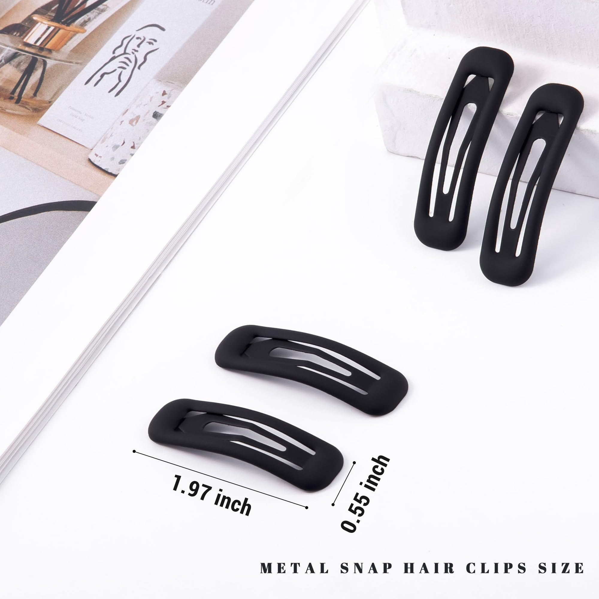 Pinza para cabello rectangular negro mate de Cptots para mechones sueltos