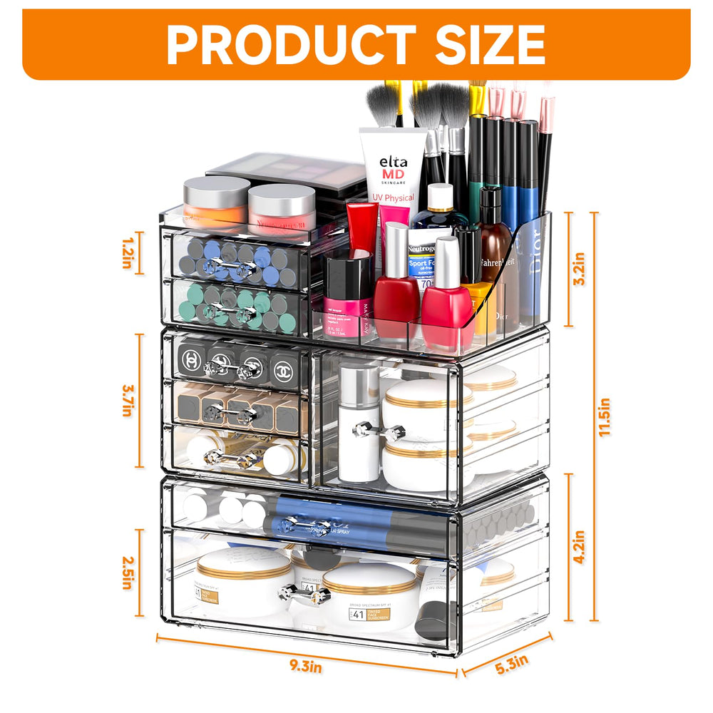 Cq acrylic organizador belleza cristal para productos de cuidado