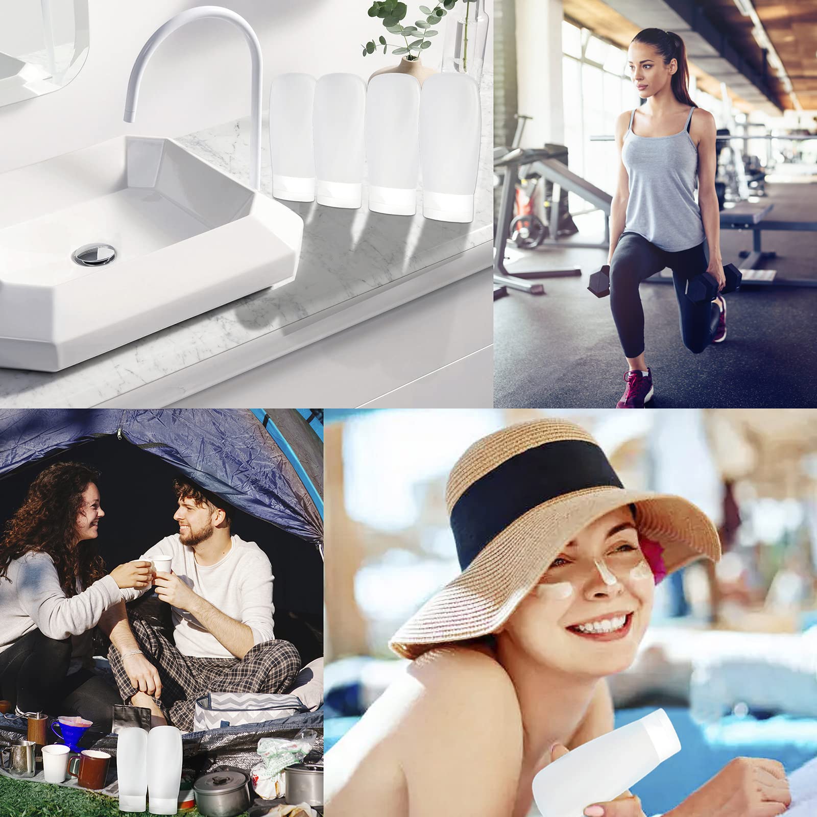 Uso múltiple para viaje: champú, acondicionador y crema en un estuche