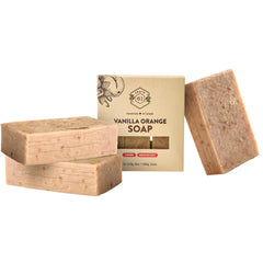 Crate 61 Organics barra Vanilla Naranja, vista frontal, aroma suave para piel limpia.