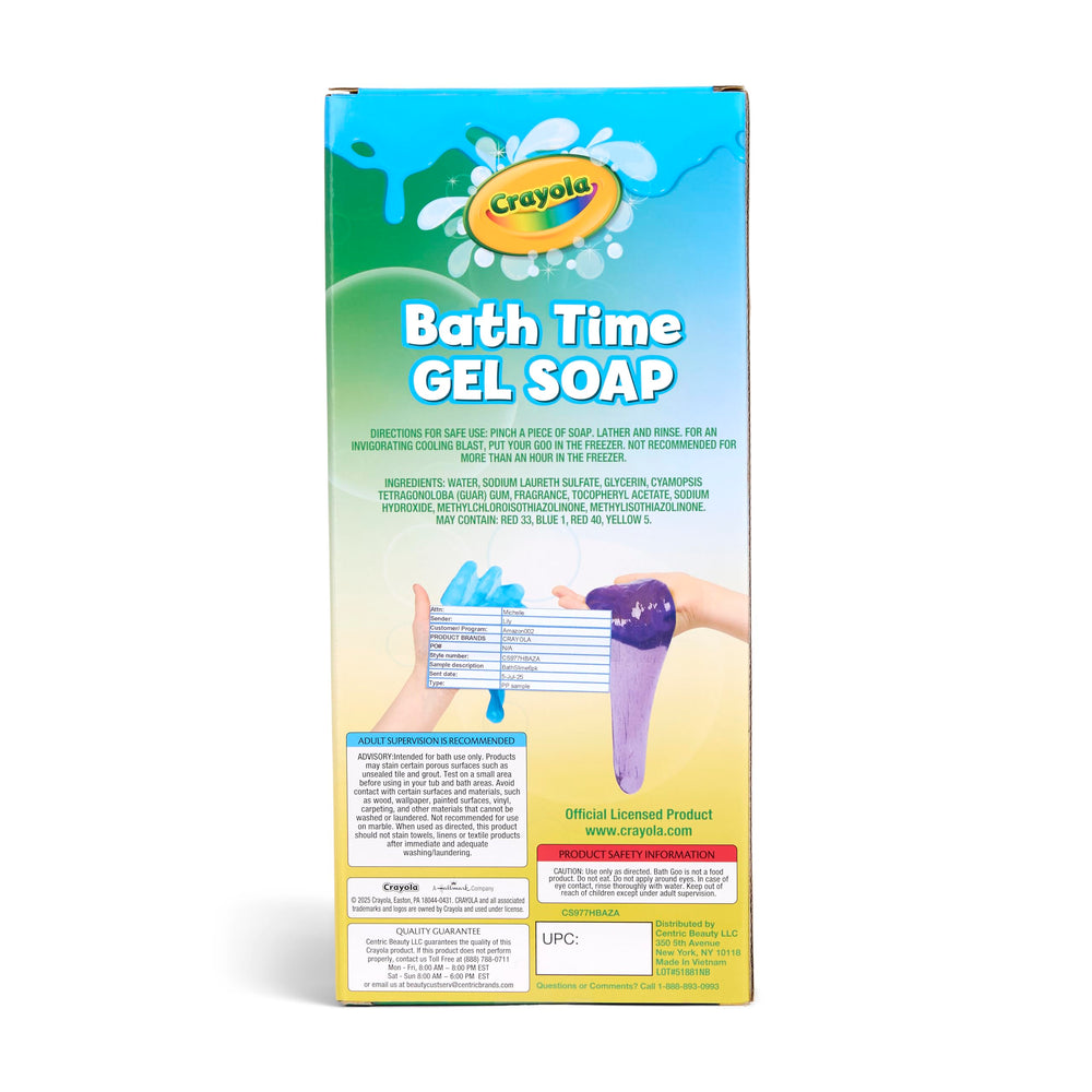 Crayola Bath Time Slime scoop displays texture and color variety for bath play.