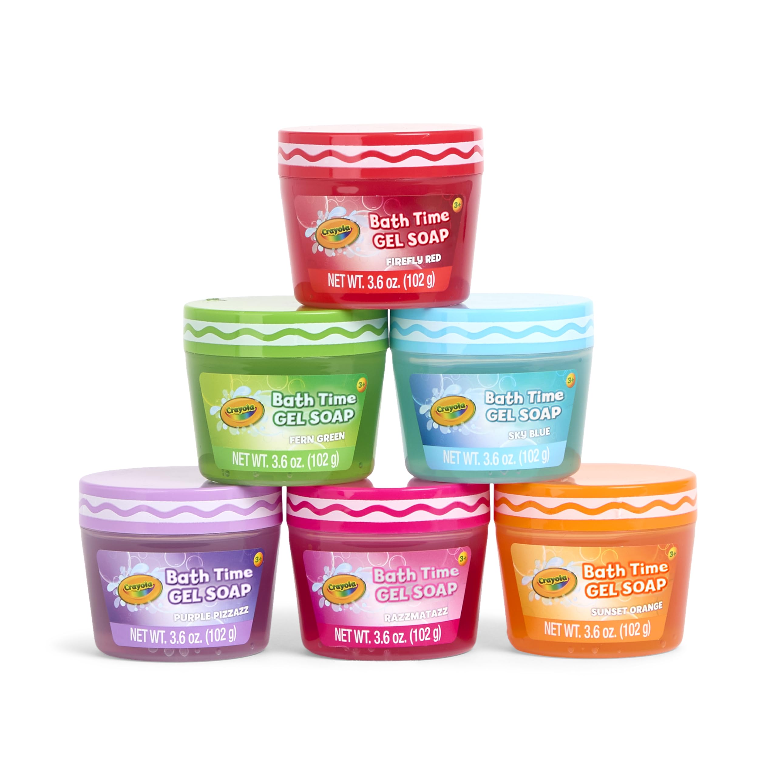 Crayola Bath Time Slime 6-pack promotes fun cleaning during bath time.